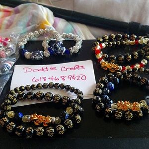 Fun jewelry, bracelets, Chinese golden dragon good luck bracelets set.